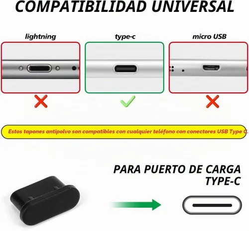 Vista 6 de 5 unidades USB C tapón antipolvo y 28 x altavoz de teléfono de malla adhesiva a prueba de polvo para iPhone Duo /18/17/16/15 Pro Max, Samsung Galaxy