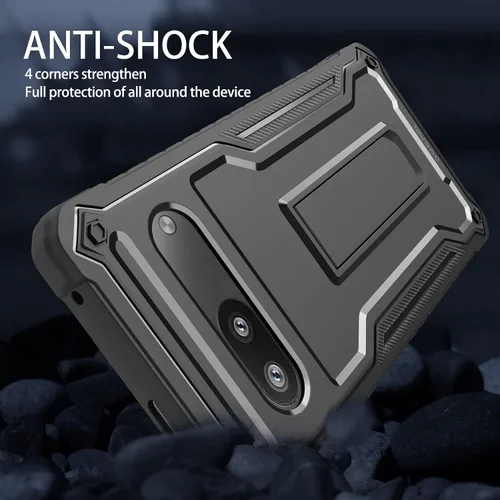 Vista 6 de Funda para Google Pixel 7, protección de grado militar a prueba de golpes con protector de pantalla HD de vidrio templado y soporte compatible