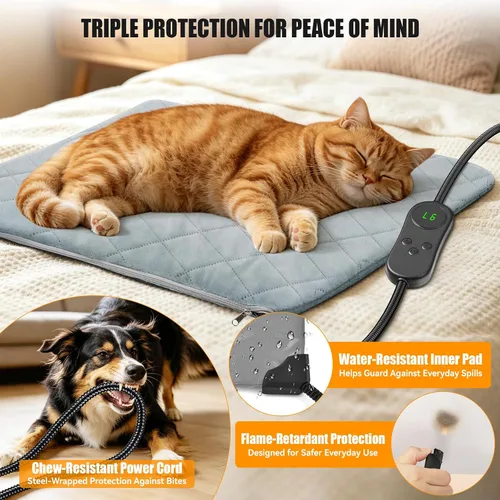Vista 3 de Cama térmica para gatos para mascotas/perros, almohadilla térmica