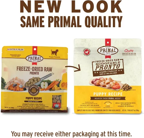 Vista 2 de Primal Comida para Perros Cachorro Liofilizada, Pronto Mini Nuggets; Sirva con Cuchara, Comida Completa y Equilibrada; También Use Como Tapa