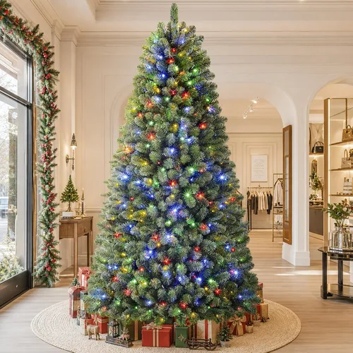 Vista 7 de Árbol de Navidad clásico preiluminado artificial de 6 pies con control