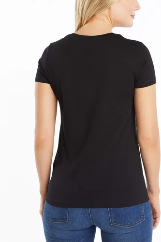 Vista 3 de Nautica Camiseta Easy Comfort para mujer, cuello redondo, súper suave, 100% algodón, color liso