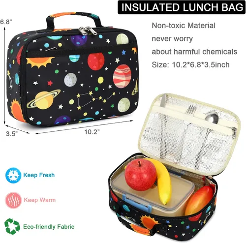 Vista 7 de OctSky Mochila de camuflaje para niños con lonchera para lápices para escuela primaria, secundaria, mochila de viaje