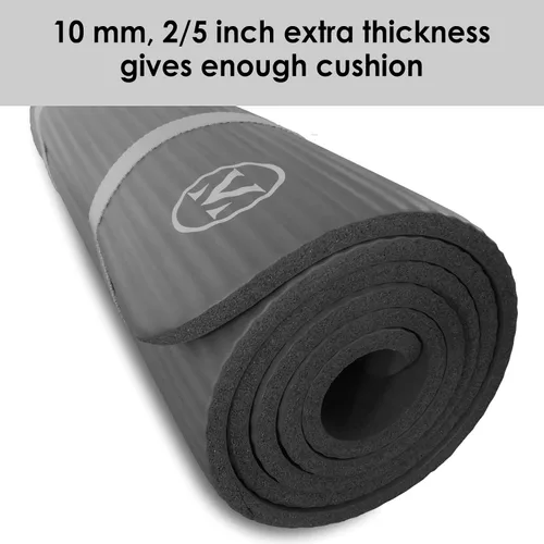 Vista 3 de YAMAZEN Alfombrilla de entrenamiento de yoga de 72 x 24 pulgadas de grosor extra para ejercicio de gimnasio en casa Alfombrilla multiusos