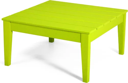 Vista 16 de Ashore - Mesa de centro para exteriores, 32 pulgadas para todo tipo de clima, de madera de polietileno Adirondack, mesa auxiliar cuadrada para Teca