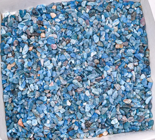 Vista 8 de Piedras pequeñas de apatita azul intenso, 7.05 oz (7 onzas), piedras preciosas pulidas, piedras preciosas naturales brillantes, muestras minerales