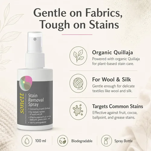Vista 2 de Sonett Spray quitamanchas para ropa, seguro para lana y seda, 3.4 onzas líquidas, 6