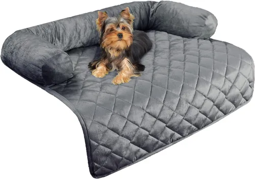 Vista 7 de Funda para sofá para perros - Protector de muebles para mascotas de 35x35 con refuerzo de espuma de memoria en el cuello, tela acolchada y capa base