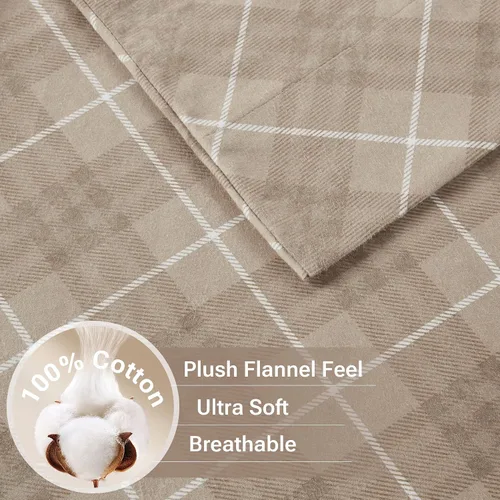 Vista 120 de Sleep Philosophy - True North - Juego de sábanas de franela, 100% de algodón, cómodo, bonito y muy suave, con bolsillo elástico que se adapta a