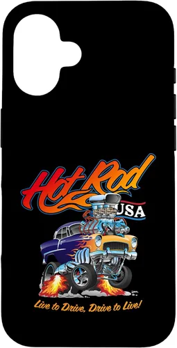 Vista 32 de Hotrod USA Design Classic Retro Muscle Car Dragster Cartoon Case for iPhone 17