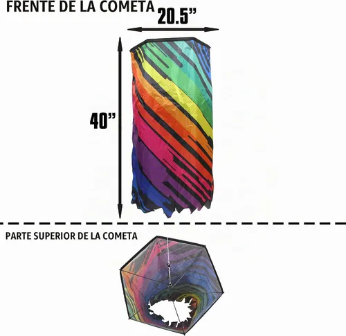 Vista 3 de WindNSun Supersize Revolution - Cometa giratoria de poliéster Ripstop 3D, 36 pulgadas