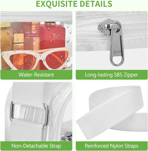 Vista 5 de MAY TREE Clear Bag for Stadium Events Clear Messenger Bag Suitable for Concert Outfits and Sports Events