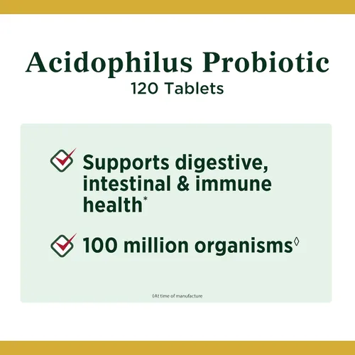 Vista 2 de Nb Acidophilus - Tabletas probióticas Nature's Bounty Acidophilus tamaño 100