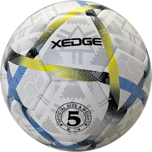Vista 7 de XEDGE Balón de fútbol de tamaño oficial, pelota de entrenamiento de tamaño 5 para niñas, niños, jóvenes, adolescentes, adultos, cosida a máquina