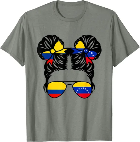 Vista 31 de Camiseta Half Colombian Half Venezolan Girl Colombia Kids Heritage, Gris