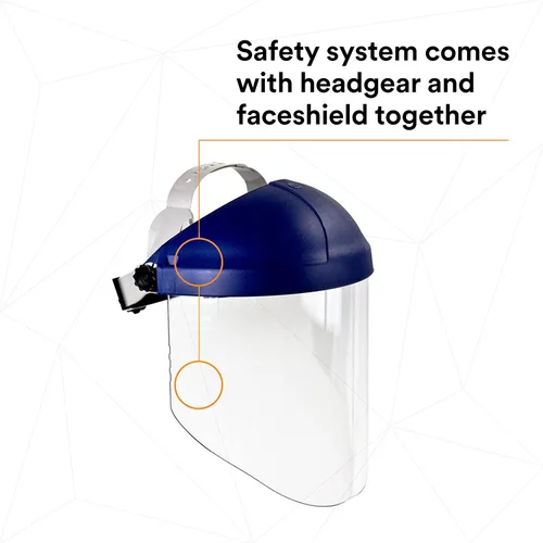 Vista 4 de 3M H8A Combinación de Arnés de Cabeza con Trinquete y Visera Protector Facial Transparente, Sistema Completo de Seguridad de Arnés de Cabeza