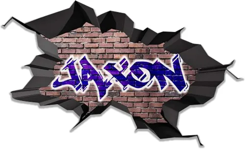 Vista 19 de Calcomanía de pared con nombre personalizado, graffiti 3D Arte personalizado vinilo decorativo adhesivo Removible Despegar y pegar Borde