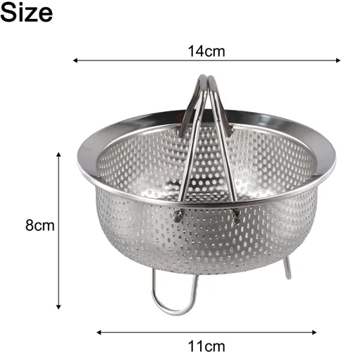 Vista 8 de 304 Stainless Steel Steamer Insert Basket For Cooking Pots & Pressure Cookers – Dishwasher-Safe Perforated Tray For Vegetables/Eggs/Fish, Silver