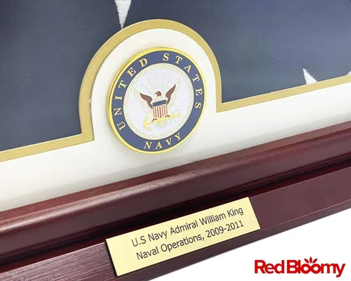 Vista 3 de Caja de exhibición personalizada de la bandera del entierro, pequeña caja de exhibición de la base, regalo de la bandera de la marina de guerra