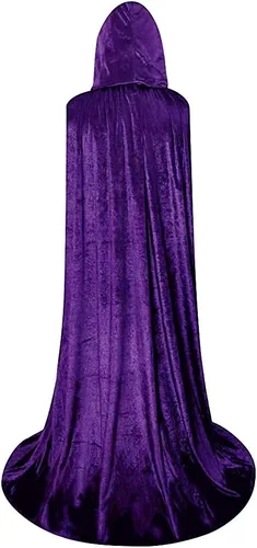 Vista 3 de Capa de terciopelo con capucha para disfraz de fiesta cosplay, larga, unisex