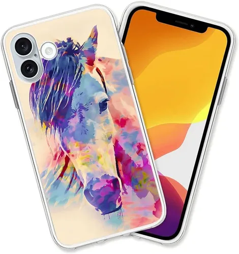 Vista 16 de Diseño para iPhone 14 Pro Max, diseño de acuarela de perros, collage de Pug para iPhone, protección a prueba de golpes, funda transparente de TPU