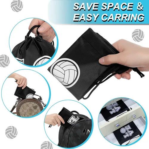 Vista 5 de Bolsas con cordón de puerto con cordón, bolsa de caramelos, bolsa de regalo para fiestas deportivas, suministros para fiestas deportivas, Voleibol