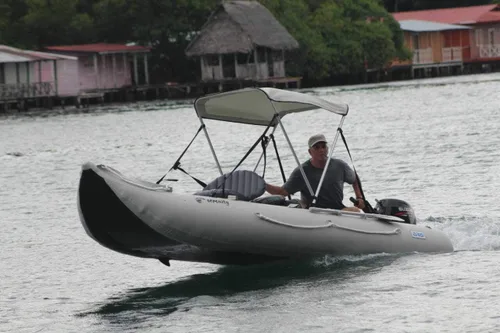 Vista 9 de BRIS Kayak inflable de 15.4 pies para 4 personas en canoa