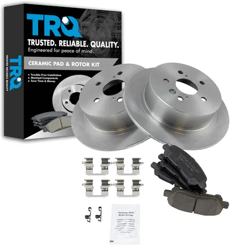 Vista 66 de TRQ Juego de pastillas de freno y rotor de cerámica trasera compatible con Honda Accord V6 1998-02 3.0L con frenos de disco traseros 02-06 Acura RSX