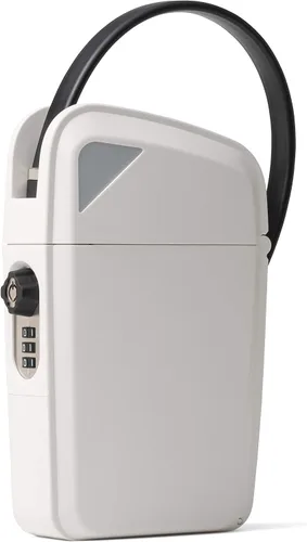 Vista 9 de SAFEGO Caja fuerte portátil para interiores y exteriores con llave y acceso combinado (compacta, negro)