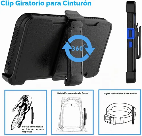 Vista 5 de Njjex Funda resistente para Samsung Galaxy A54 5G, para Galaxy A54 5G con funda de clip para cinturón, protector de pantalla integrado resistente a