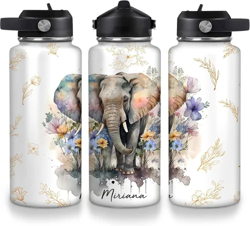 Vista 14 de Hyturtle Botella de agua de acero inoxidable con animales personalizados 19032025 D2 (abeja)