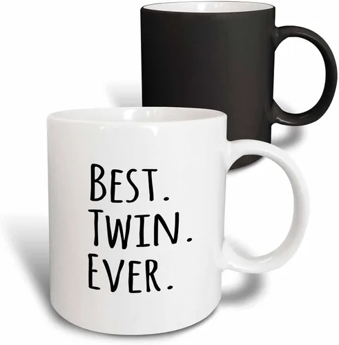 Vista 10 de 3dRose Best Twin Ever - Taza de 11 onzas, color negro