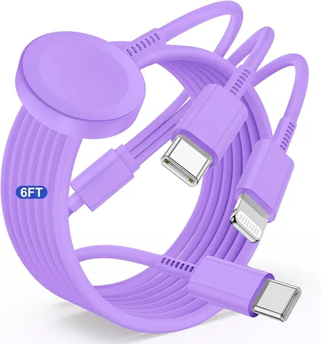 Vista 10 de Cable de carga USB C mejorado para Apple Watch, [certificado Apple MFi], cable de carga magnético para iWatch de 6 pies, cable de carga tipo C 2