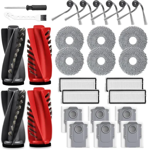 Vista 17 de Juego de 8 almohadillas de limpieza para aspiradora robot Roborock QV 35A/Saros 10R/Q Revo/Qrevo S/Qrevo Pro/Qrevo Plus/Qrevo Master/Qrevo