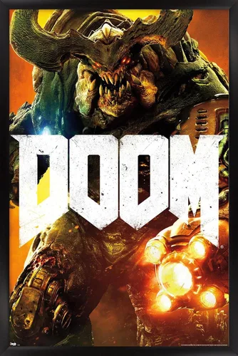 Vista 8 de Trends International Doom - Cyber Demon Wall Poster, 22.4L x 14.7W, Barnwood Framed Version
