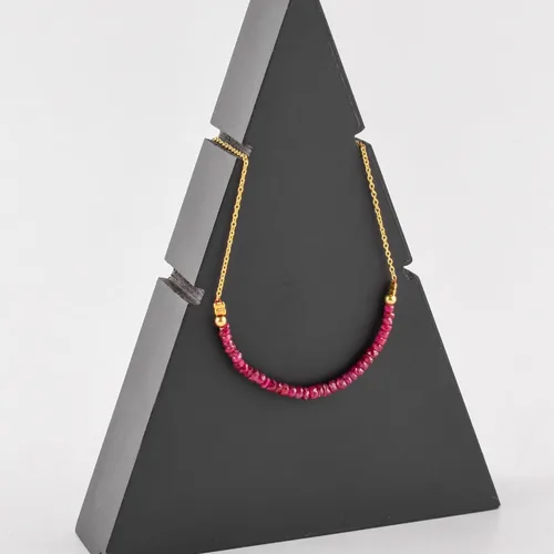 Vista 3 de Collar de barra hecho a mano con cuentas naturales para mujer, cristales de piedra natal y piedras curativas, chapado en rodio de plata de ley 925