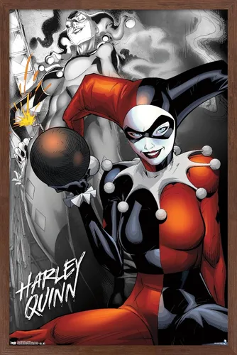 Vista 10 de Trends International DC Comics - Póster de pared de Harley Quinn, la bomba, 14.725 x 22.375 pulgadas, versión enmarcada de madera de granero