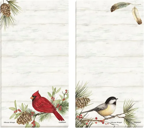 Vista 2 de Current Cardinal Woodland Birds - Juego de 12 blocs de notas magnéticos, 6 diseños, 30 hojas de 3.5 x 6.5 pulgadas, lista de compras, notas