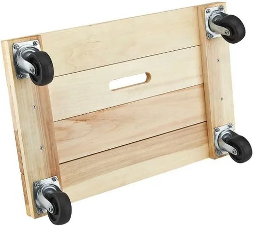 Vista 3 de Zeluga 24-372 24in. x 16in. 1000 lb. Capacidad de carga Carro de plataforma sólida de madera dura