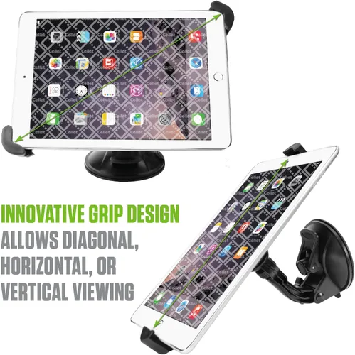 Vista 6 de Cellet Soporte para tablet de parabrisas para automóvil, soporte de ventosa resistente con rotación de 360 grados, compatible con iPad Air Mini