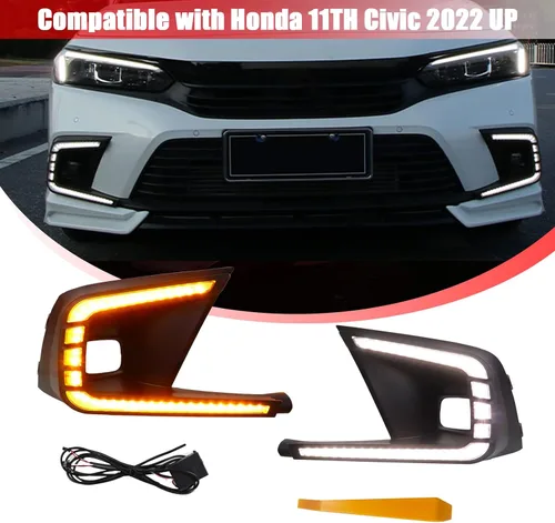 Vista 3 de Switchback - Lámpara LED antiniebla frontal blanco/ámbar, lámpara secuencial diurna de funcionamiento, característica de señal de giro LED