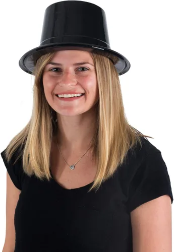 Vista 3 de Tigerdoe Top Hats - Paquete de 20 sombreros de mago de plástico negro - Disfraz para fiestas temáticas de magos, Halloween, Navidad, fiestas