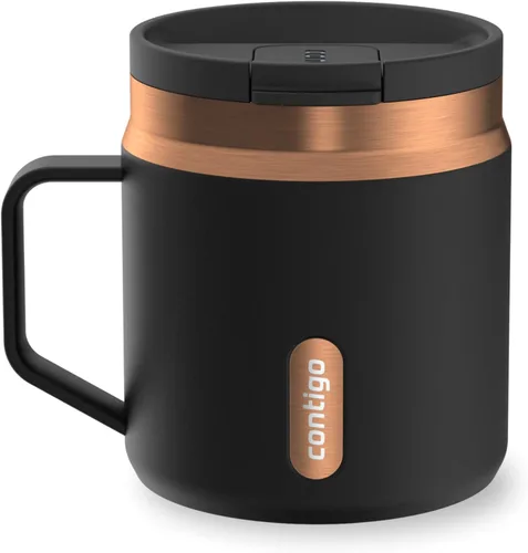 Vista 17 de Contigo SnapSeal - Botella de agua de acero inoxidable de 14 onzas con aislamiento al vacío con tapa de cierre automático a prueba de fugas