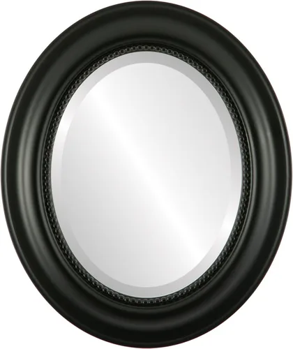 Vista 17 de OVALCREST Espejo de pared ovalado biselado para decoración del hogar, estilo patrimonial, espray plateado, dimensiones exteriores de 25 x 29 pulgadas