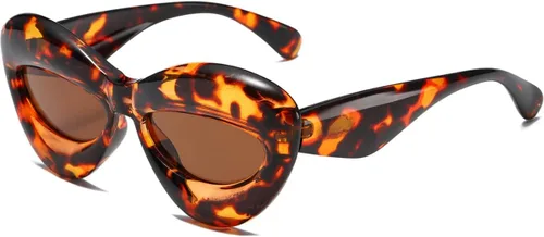 Vista 2 de Lentes de sol de labios de moda con forma inflada para mujer, de gran tamaño, protección UV400
