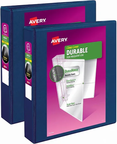 Vista 8 de Carpeta Avery resistente con anillos, Azul oscuro 1.5 pulgadas Para uso diario en la escuela, el hogar y la oficina, columna vertebral resistente al