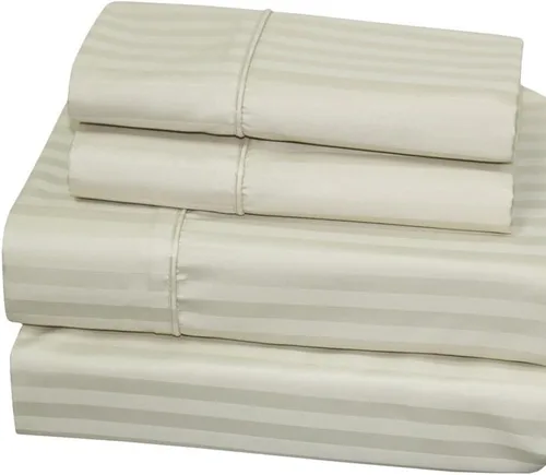 Vista 10 de Royal Hotel Bedding - Sábanas de 650 hilos, antiarrugas, bolsillo profundo, mezcla de algodón, de satén, hipoalergénicas, juego de 4 piezas