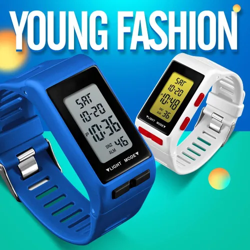 Vista 5 de Reloj de pulsera digital para mujer, resistente al agua, con visualización de la semana