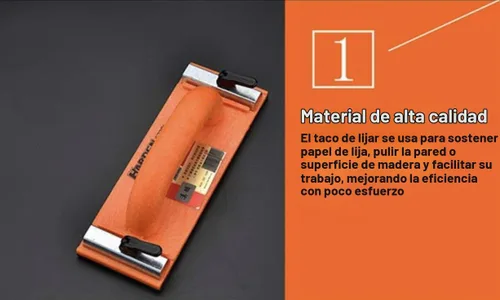 Vista 2 de Edward Tools Lijadora manual con abrazadera de papel de lija - Para paneles de yeso, madera, suelo - 9 1/4" x 3 1/4" ' - Mango de contorno Ergo