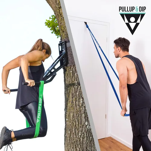 Vista 7 de Pullup & DIP Bandas de Fitness, Bandas de Resistencia con Bolsa, Anclaje de Puerta (con Juegos) y Guía de Ejercicios - Individual y en Conjunto